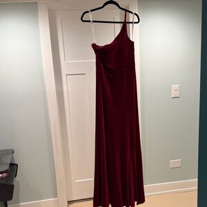 Azazie Burgundy One-Shoulder Gown